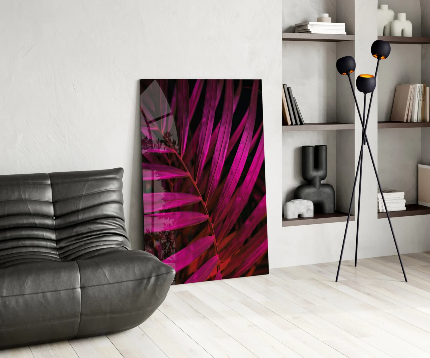 Purple Leaf Glass Wall Art - Image 5
