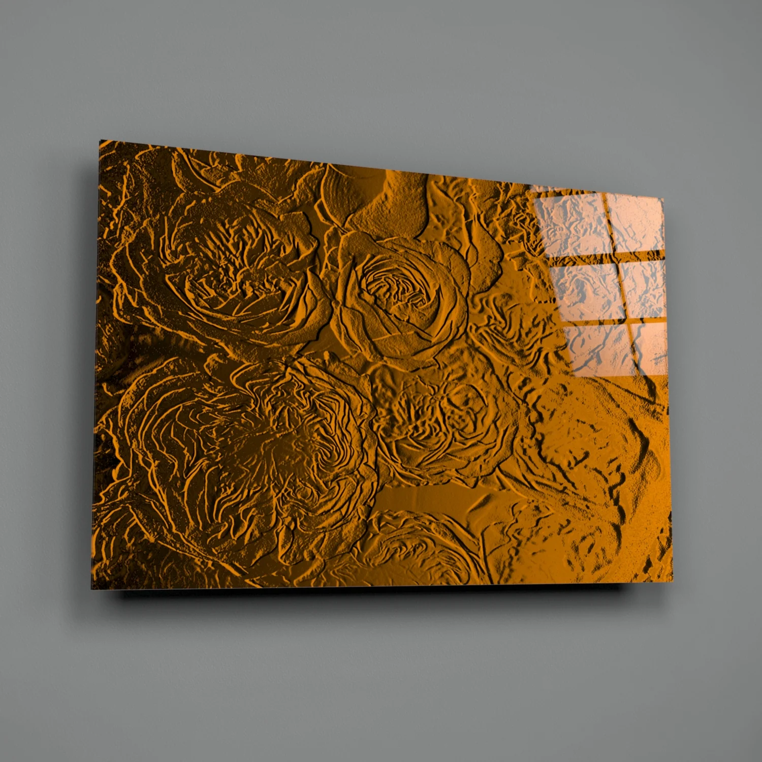 Rose Patterned Glass Wall Art - Image 2