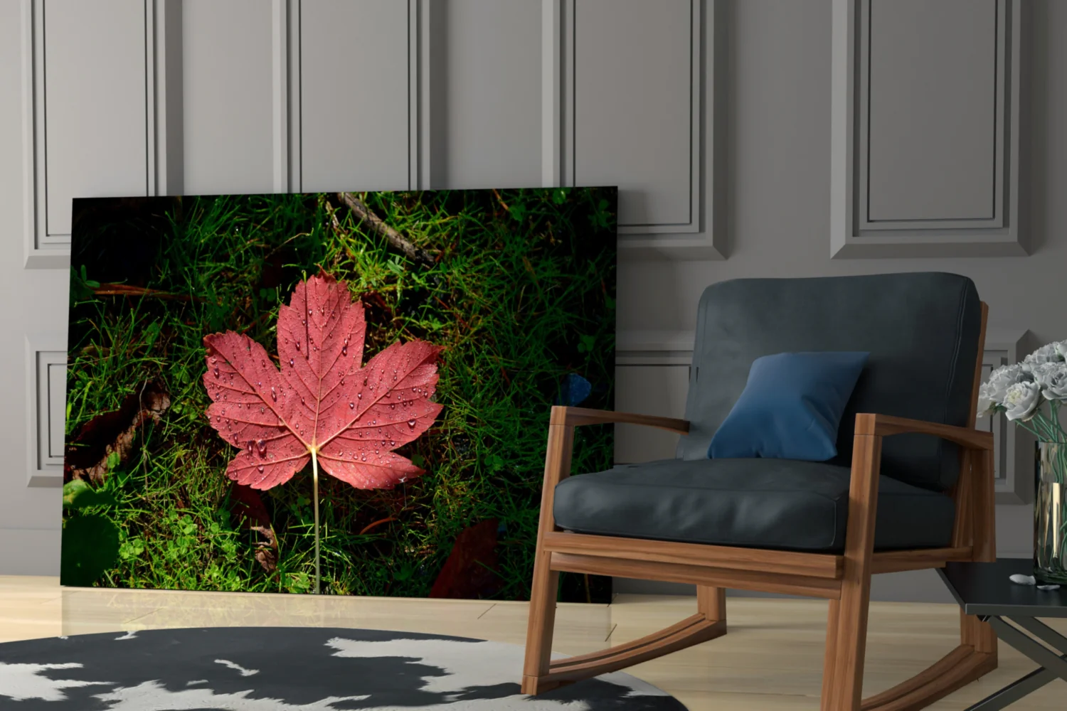 Pink Leaf Glass Wall Art - Image 6
