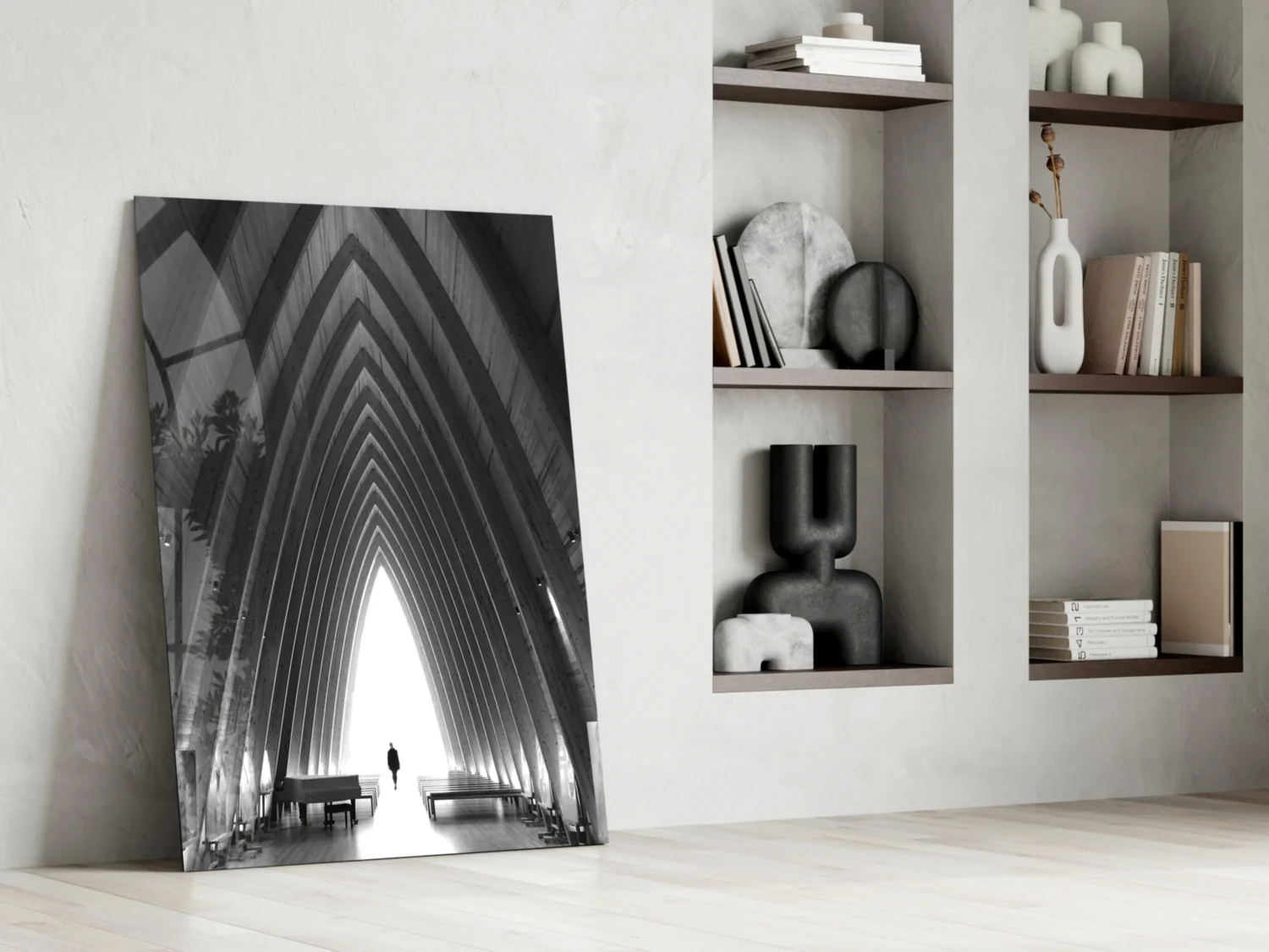 Gray City Landscape Glass Wall Art - Image 6