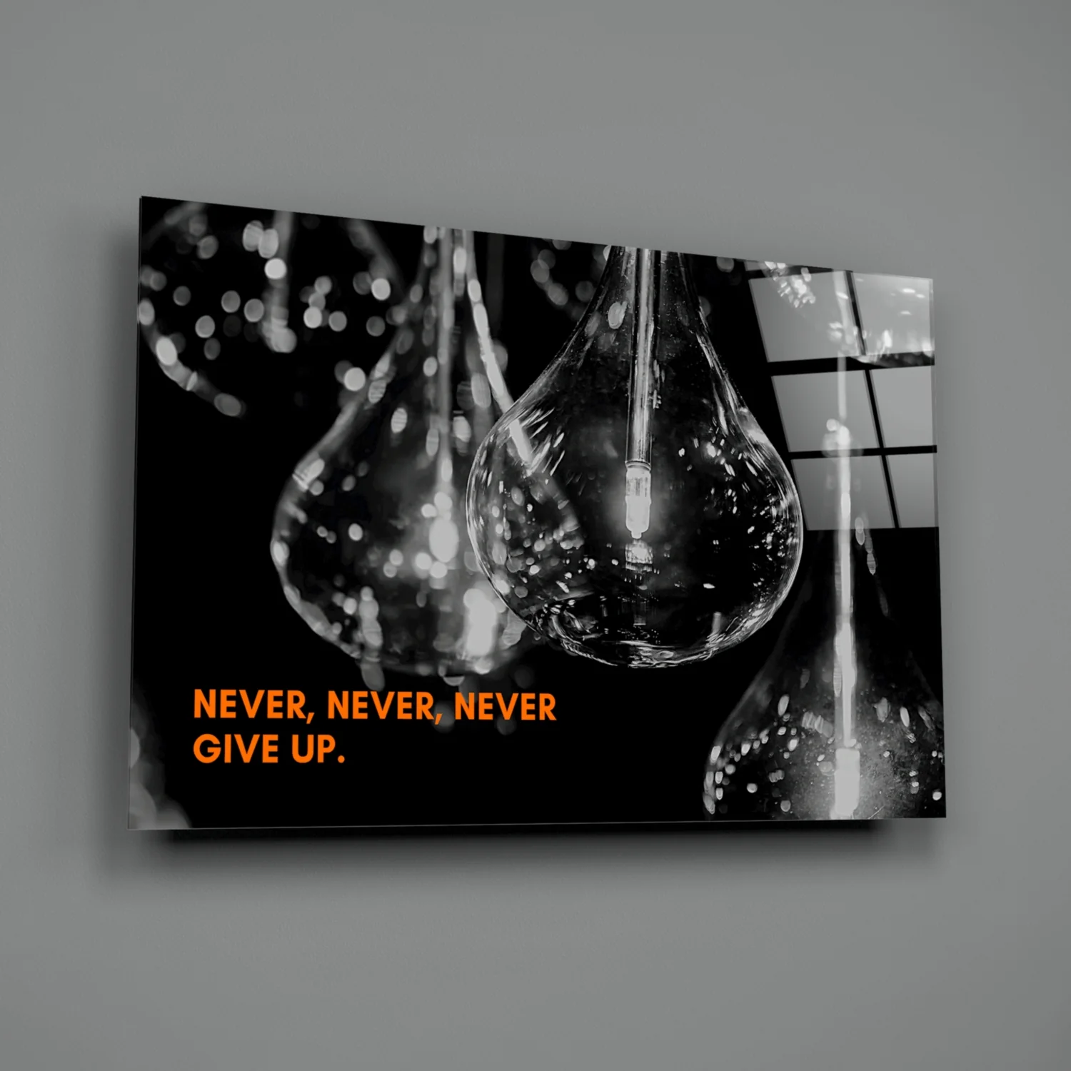 Never Give Up Glass Wall Art - Image 2