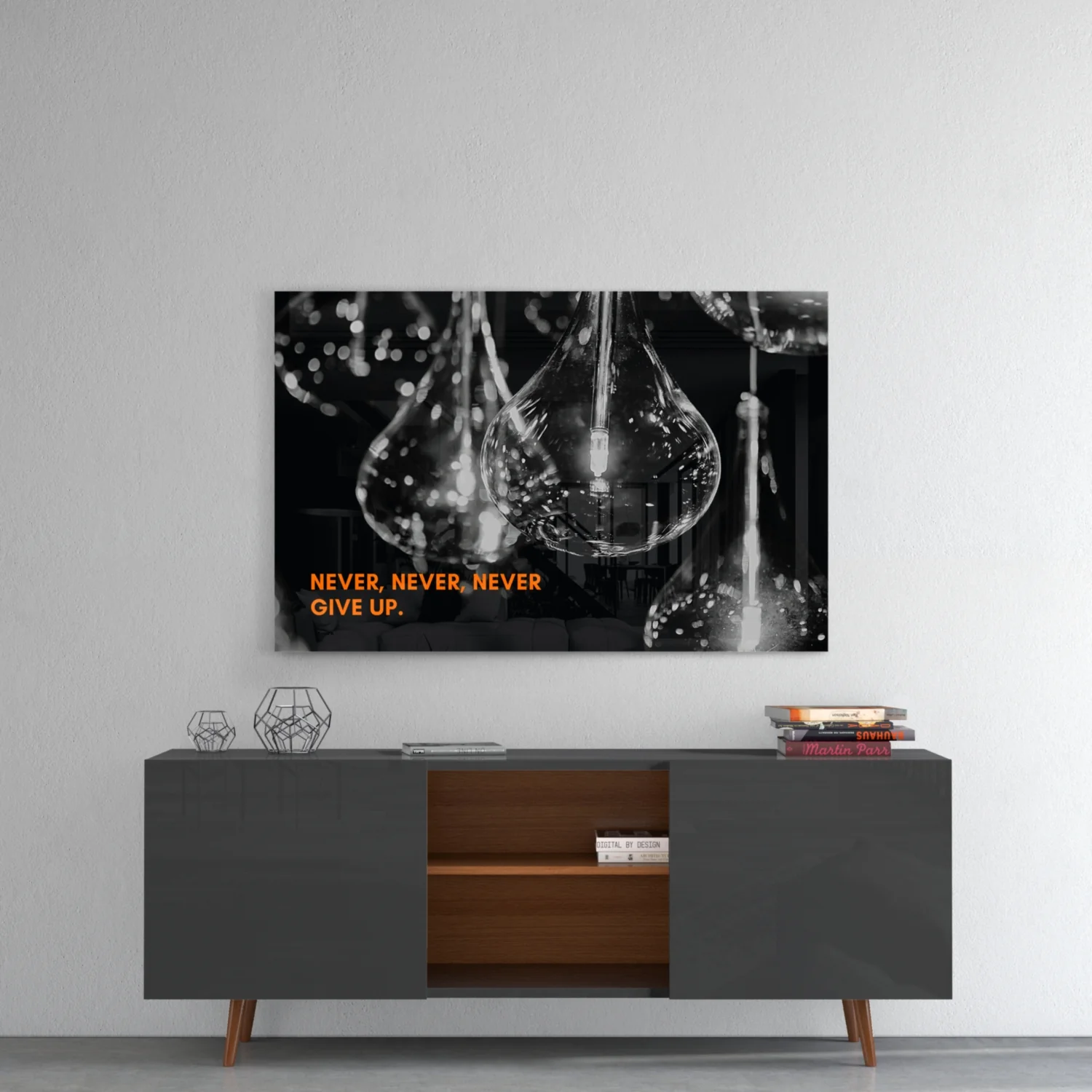 Never Give Up Glass Wall Art - Image 8