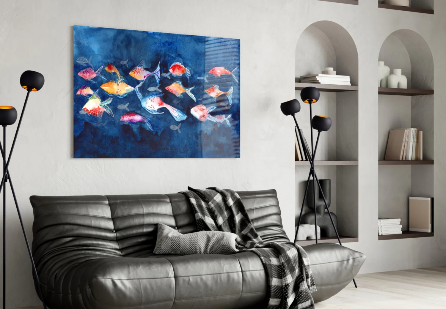 Illustration Fish Glass Wall Art - Image 4