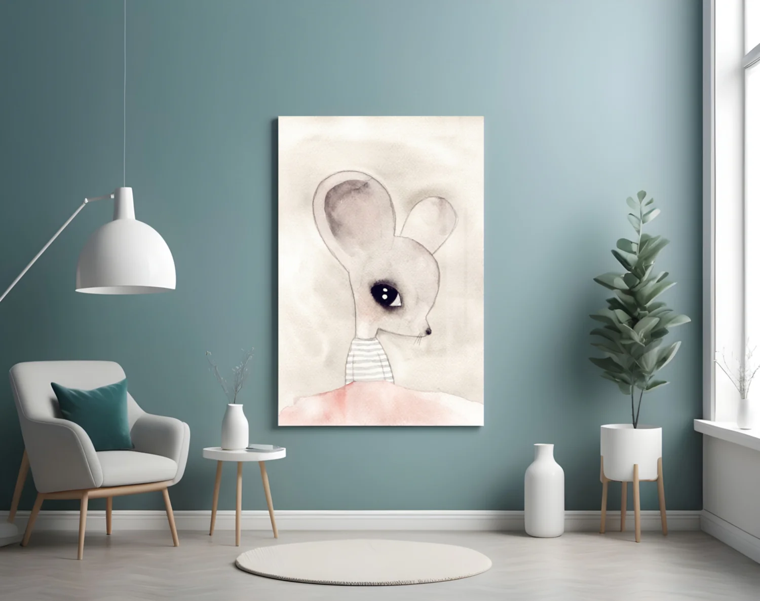 Cute Mouse Glass Wall Art - Image 4