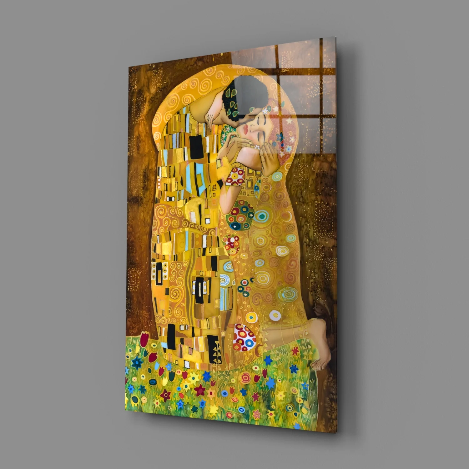 Gustav Klimt "The Kiss" Glass Wall Art - Image 2
