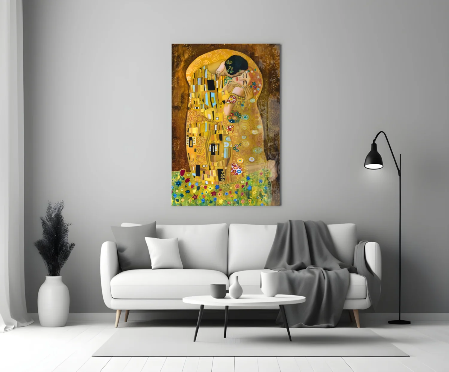 Gustav Klimt "The Kiss" Glass Wall Art - Image 3