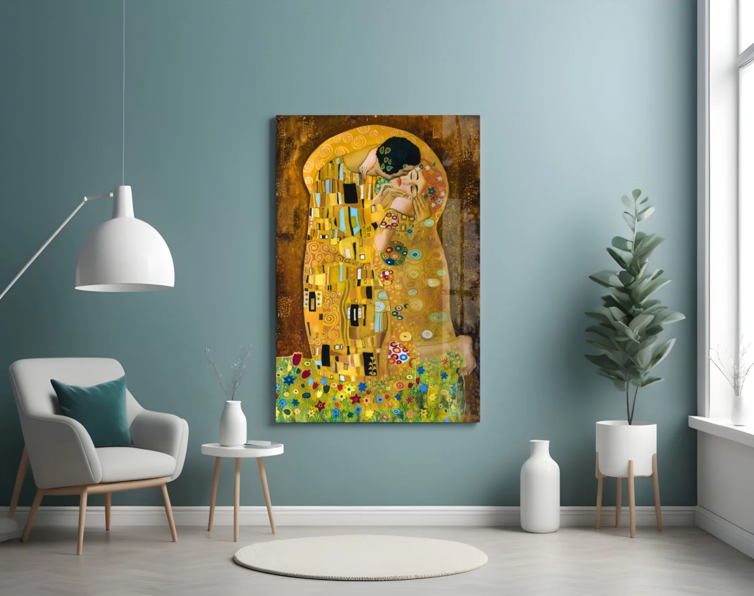 Gustav Klimt "The Kiss" Glass Wall Art - Image 4
