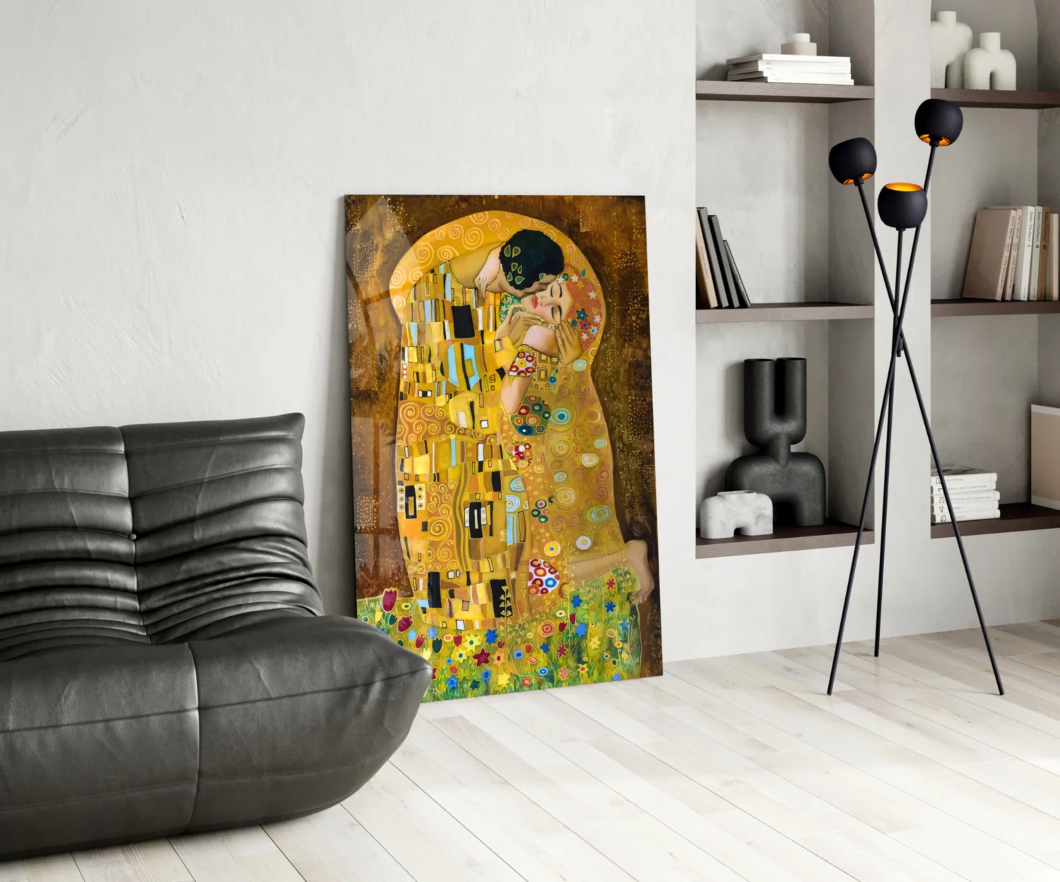 Gustav Klimt "The Kiss" Glass Wall Art - Image 5