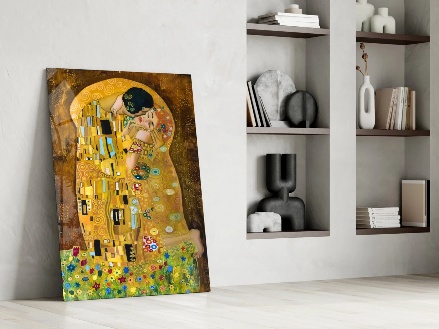 Gustav Klimt "The Kiss" Glass Wall Art - Image 6