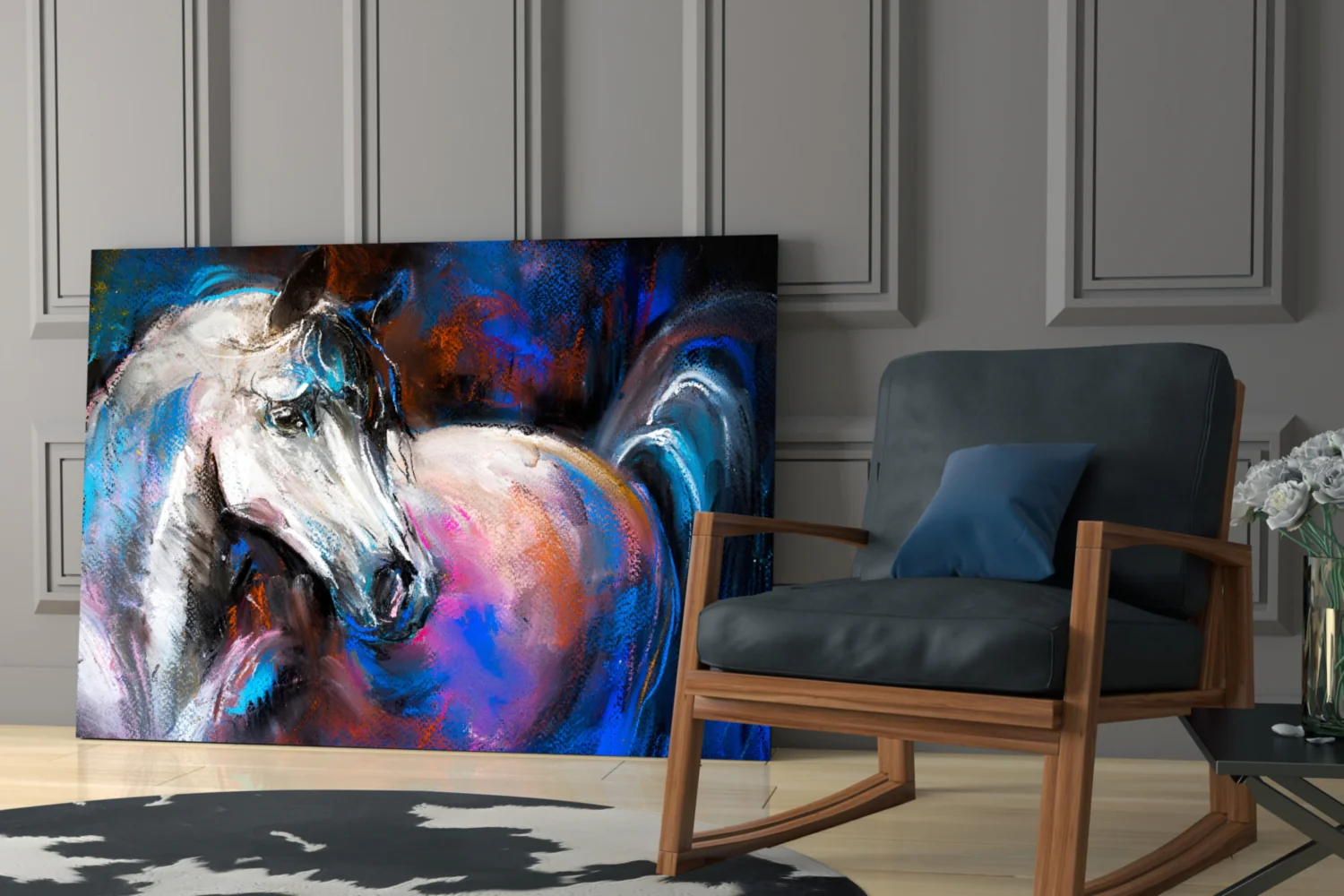 White Horse Glass Wall Art - Image 6