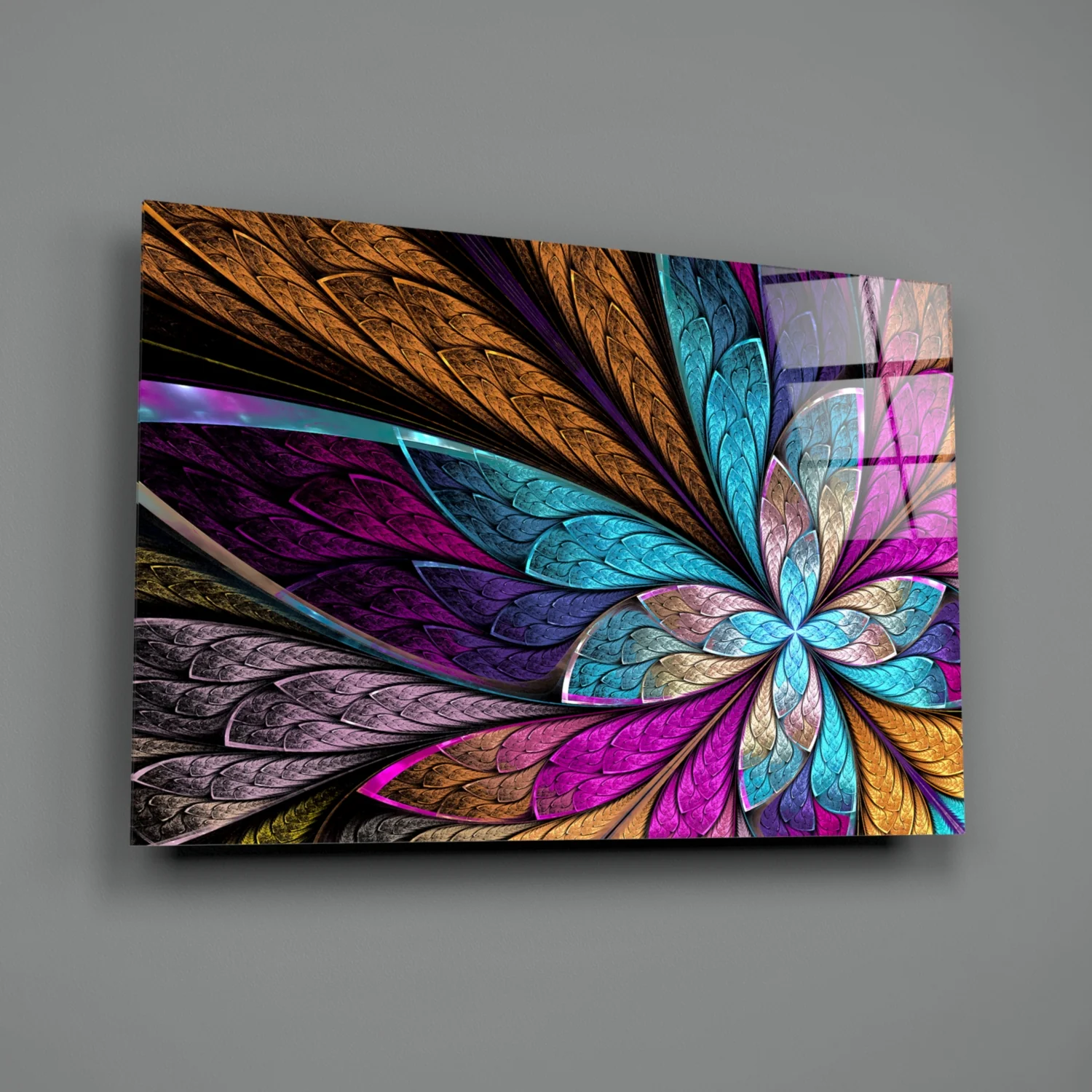 Colorful Flower Glass Wall Art - Image 2