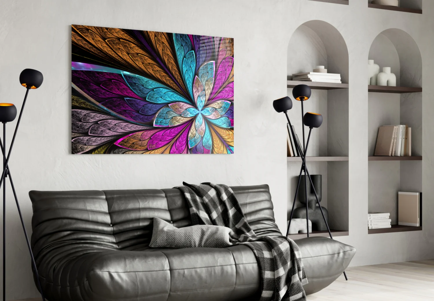 Colorful Flower Glass Wall Art - Image 4