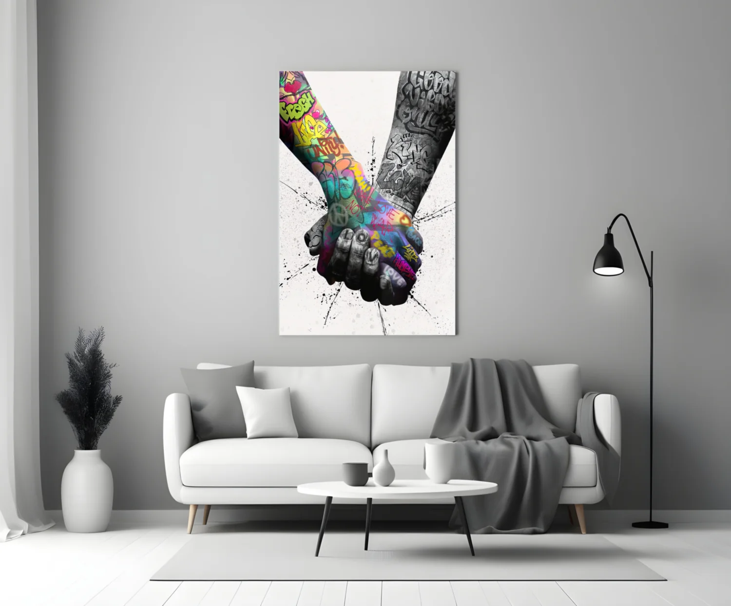 Hand in Hand Glass Wall Art - Image 3