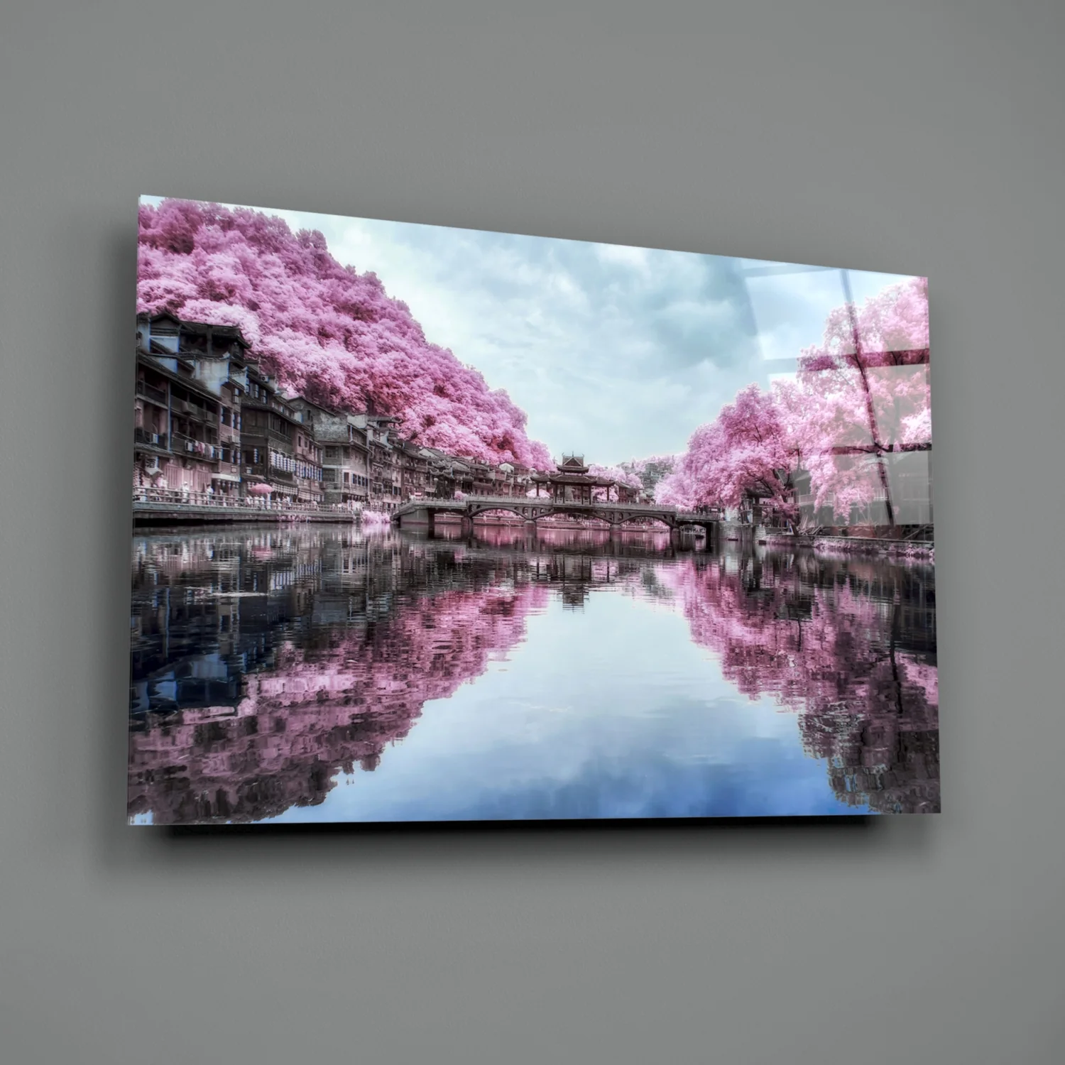 Pink Landscape Glass Wall Art - Image 2