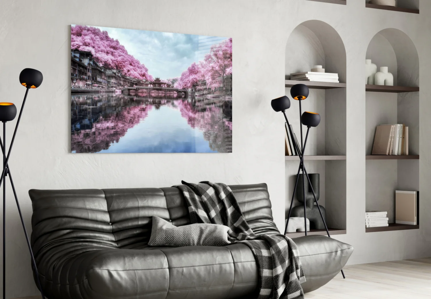 Pink Landscape Glass Wall Art - Image 4