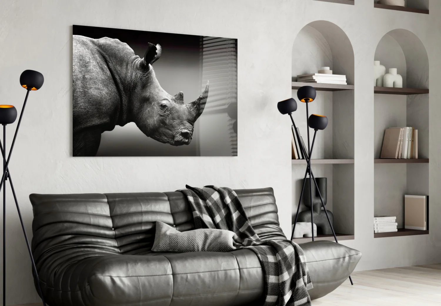 Rhino Glass Wall Art - Image 4