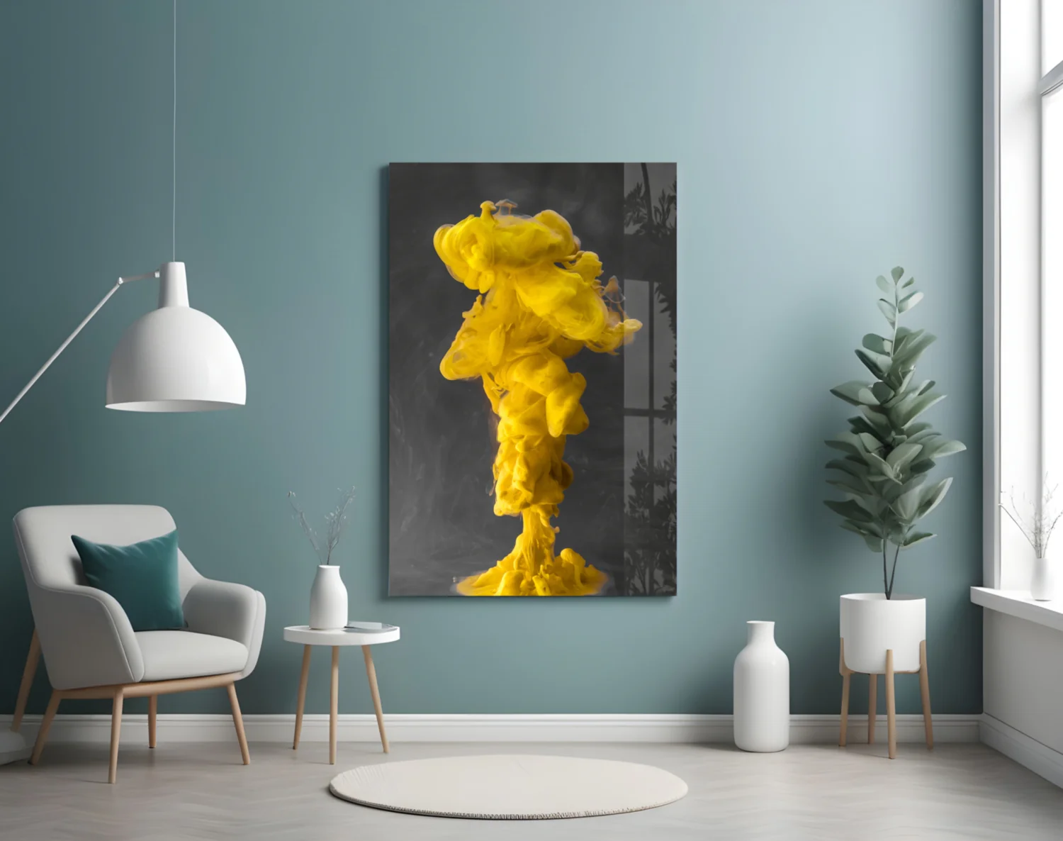 Yellow Smoke Glass Wall Art - Image 4
