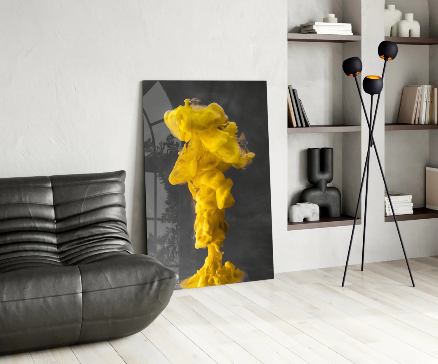 Yellow Smoke Glass Wall Art - Image 5