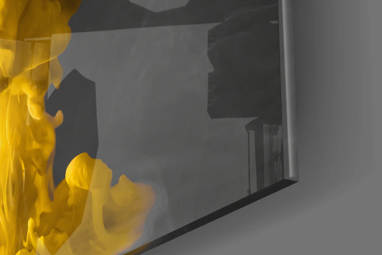 Yellow Smoke Glass Wall Art - Image 7