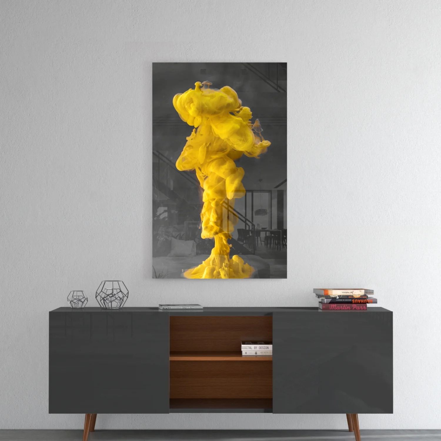 Yellow Smoke Glass Wall Art - Image 8