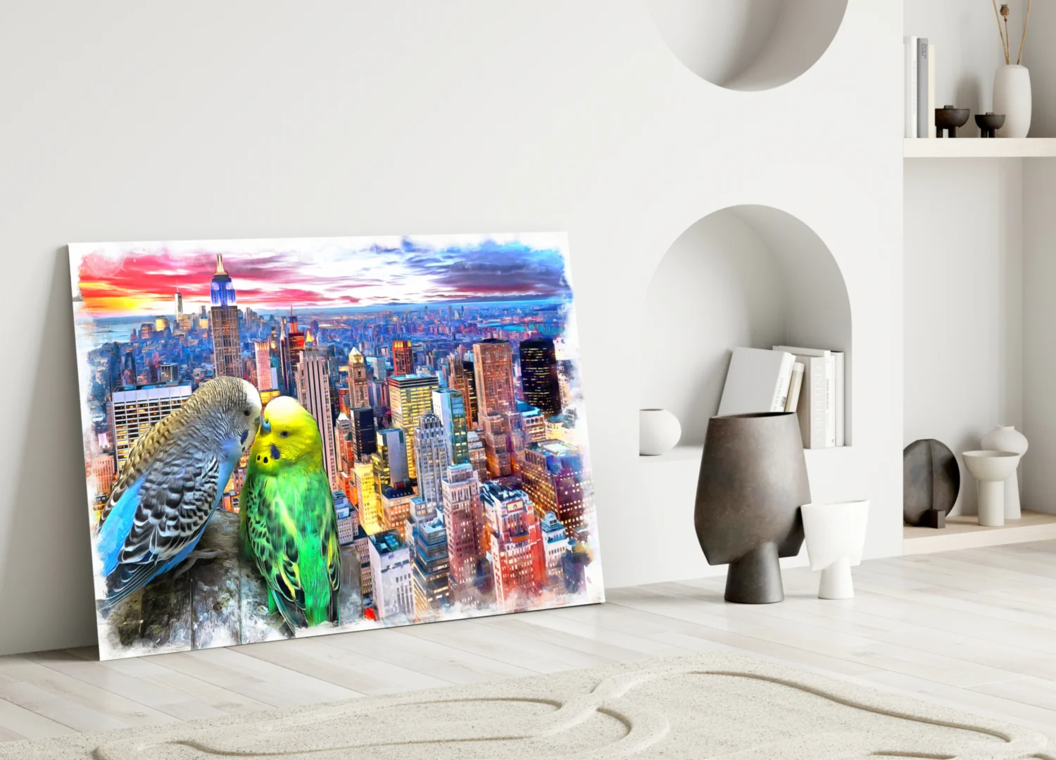 Budgies Glass Wall Art - Image 3
