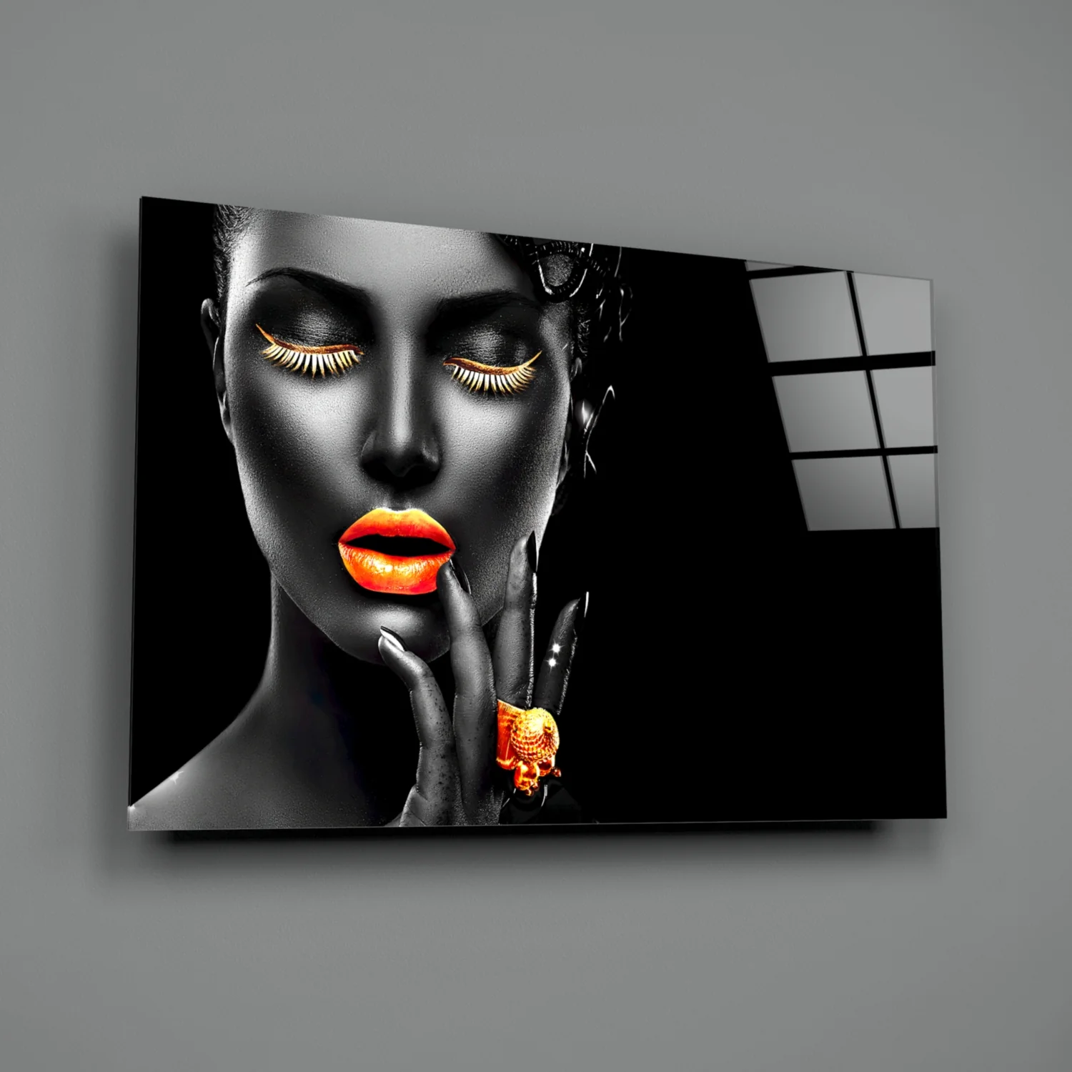 The Power of Orange Glass Wall Art - Image 2