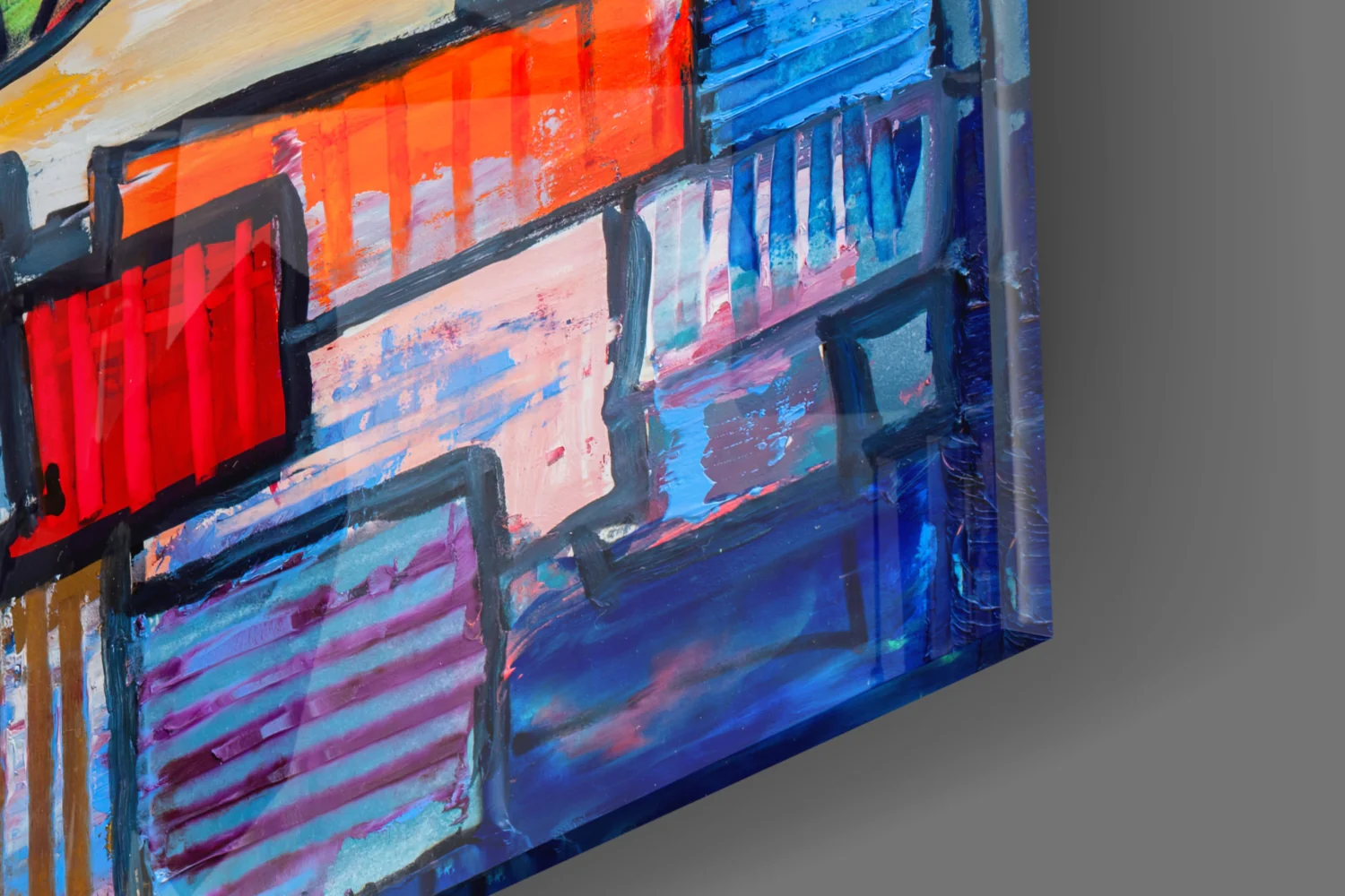 Abstract City Glass Wall Art - Image 7