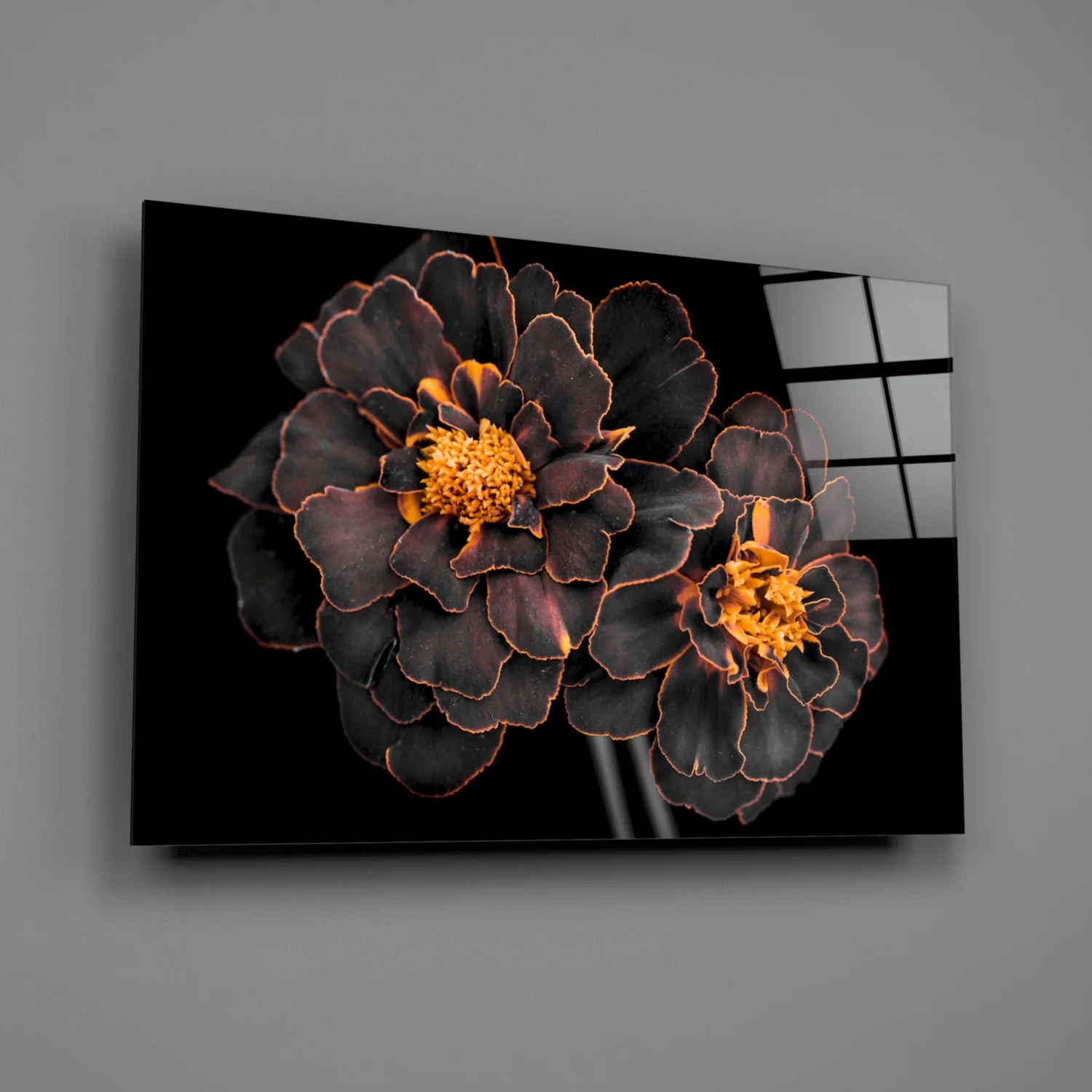 Brown Flower Glass Wall Art - Image 2