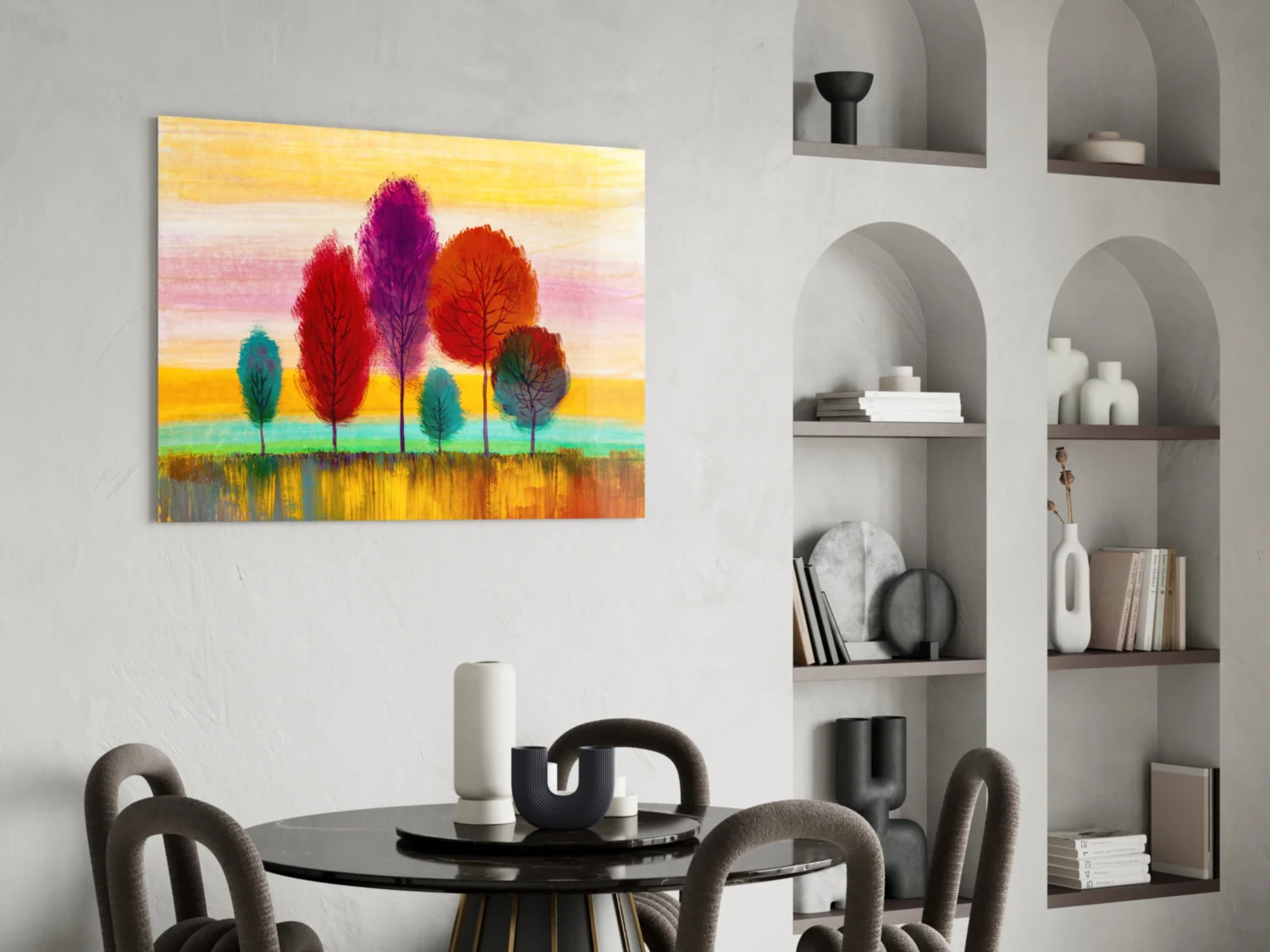 Colorful Trees Glass Wall Art - Image 5