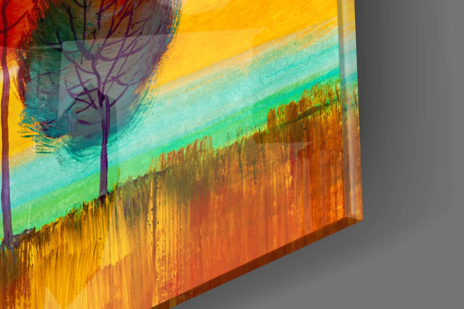 Colorful Trees Glass Wall Art - Image 7