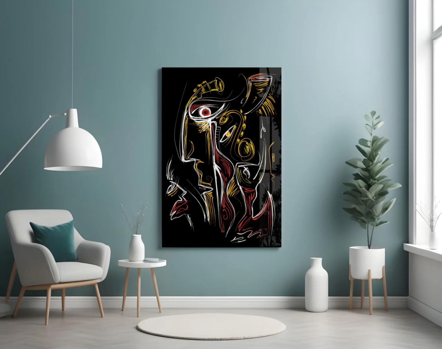 Abstract Faces Glass Wall Art - Image 4