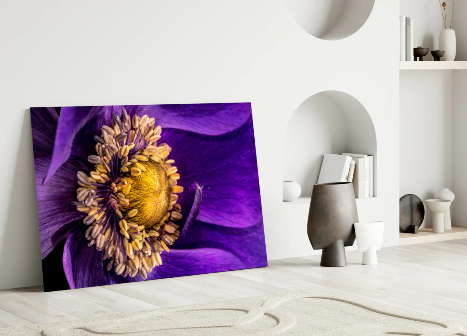 Yellow Flower Glass Wall Art - Image 3