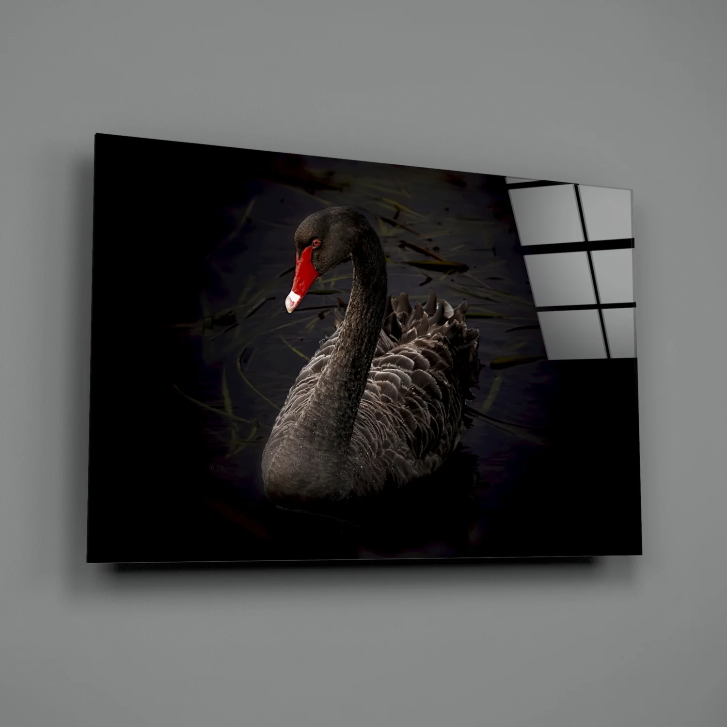Black Swan Glass Wall Art - Image 2