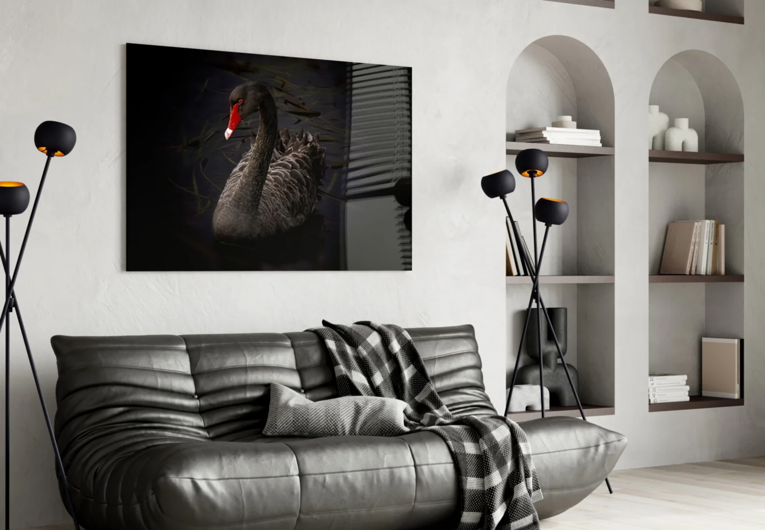 Black Swan Glass Wall Art - Image 4