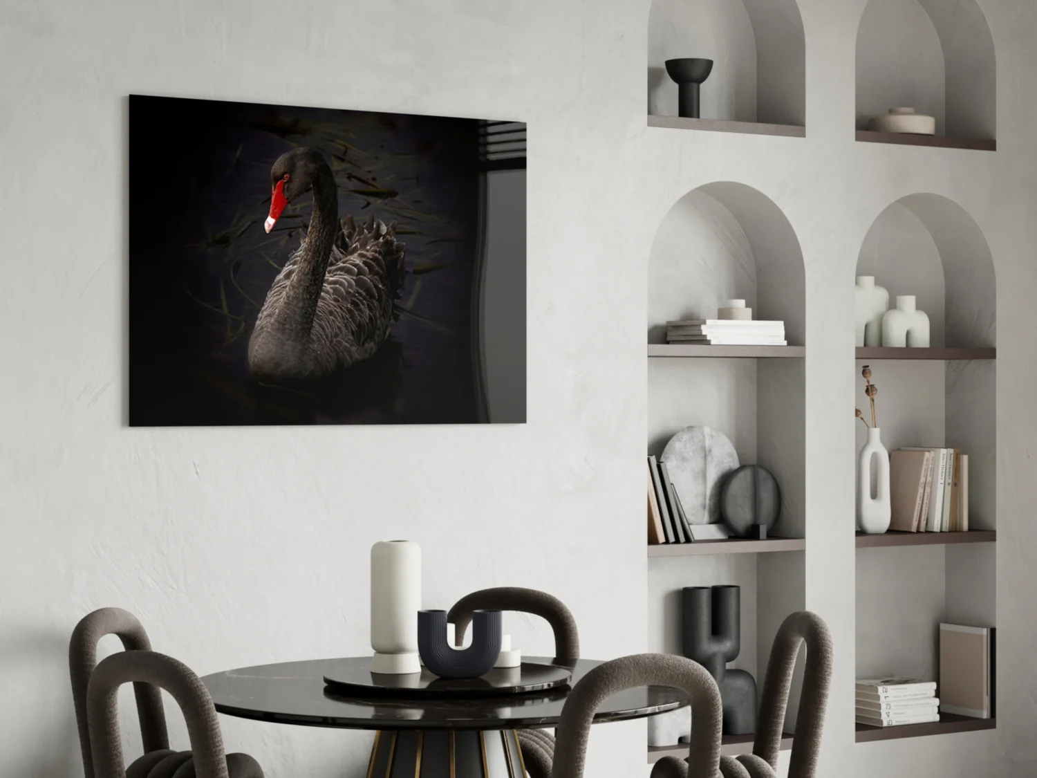 Black Swan Glass Wall Art - Image 5