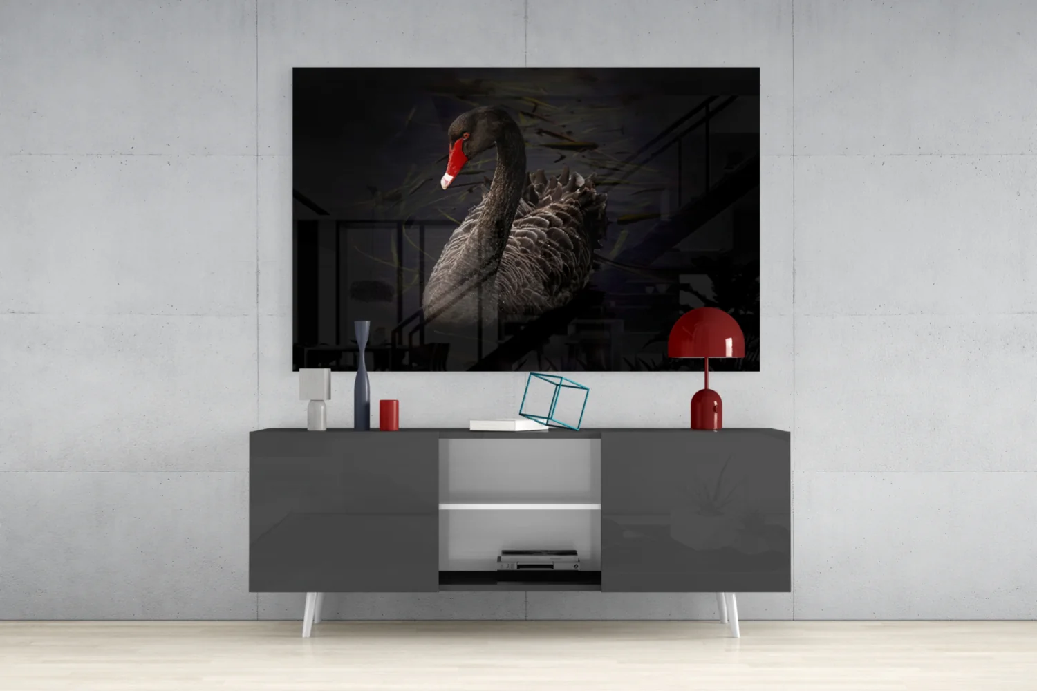 Black Swan Glass Wall Art - Image 8