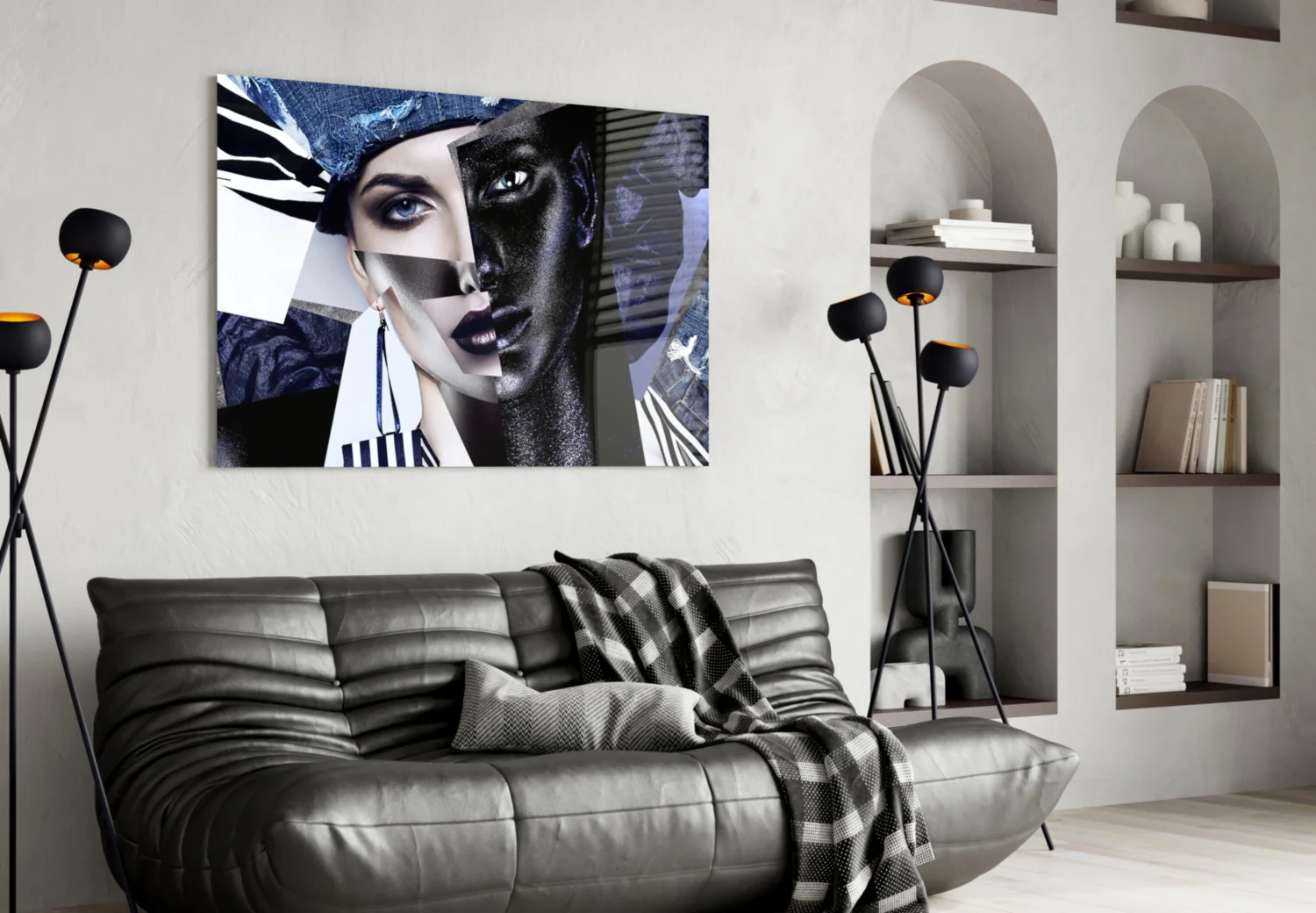 Abstract Woman Portrait Glass Wall Art - Image 4