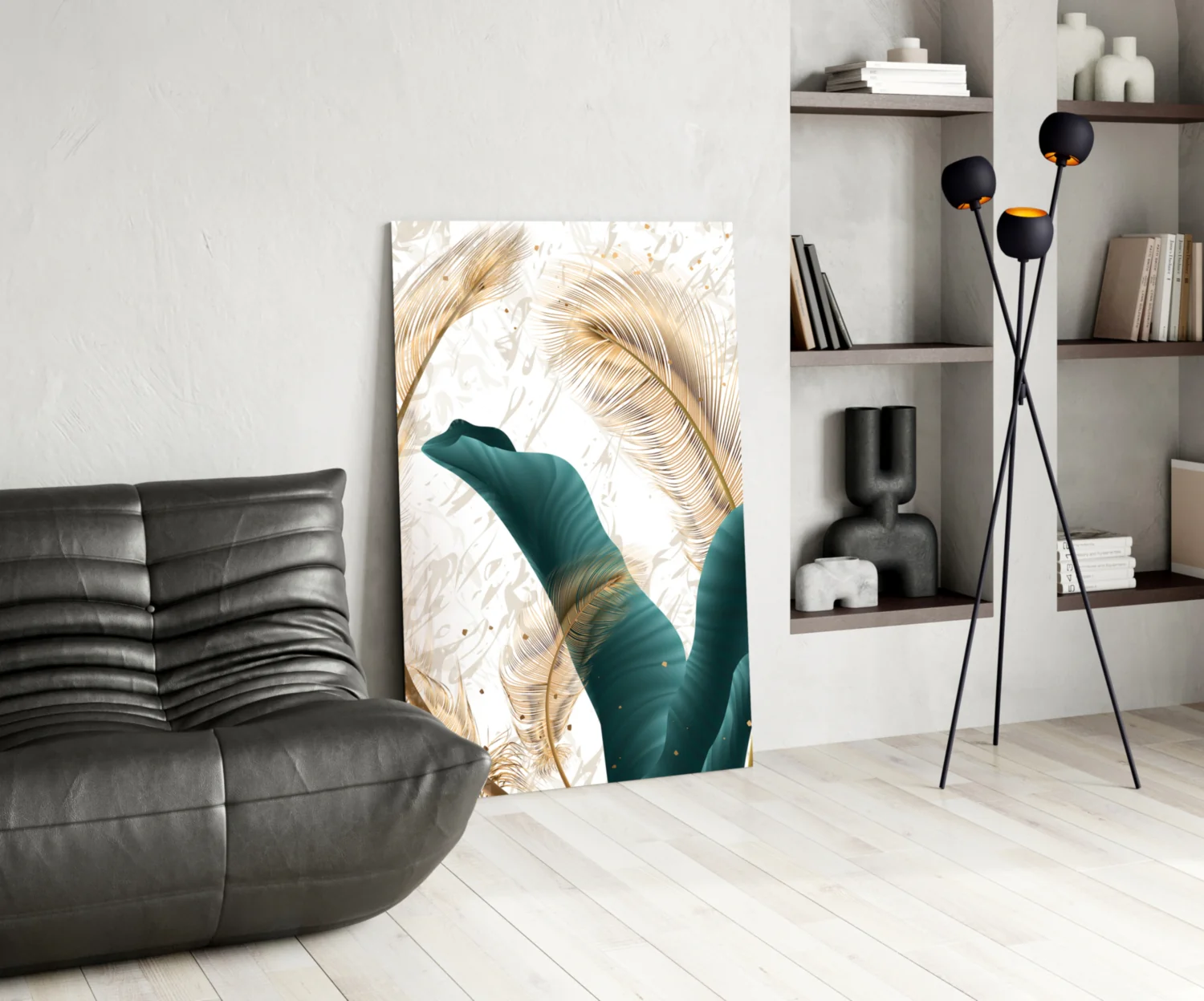 Green Leaves Glass Wall Art - Image 5