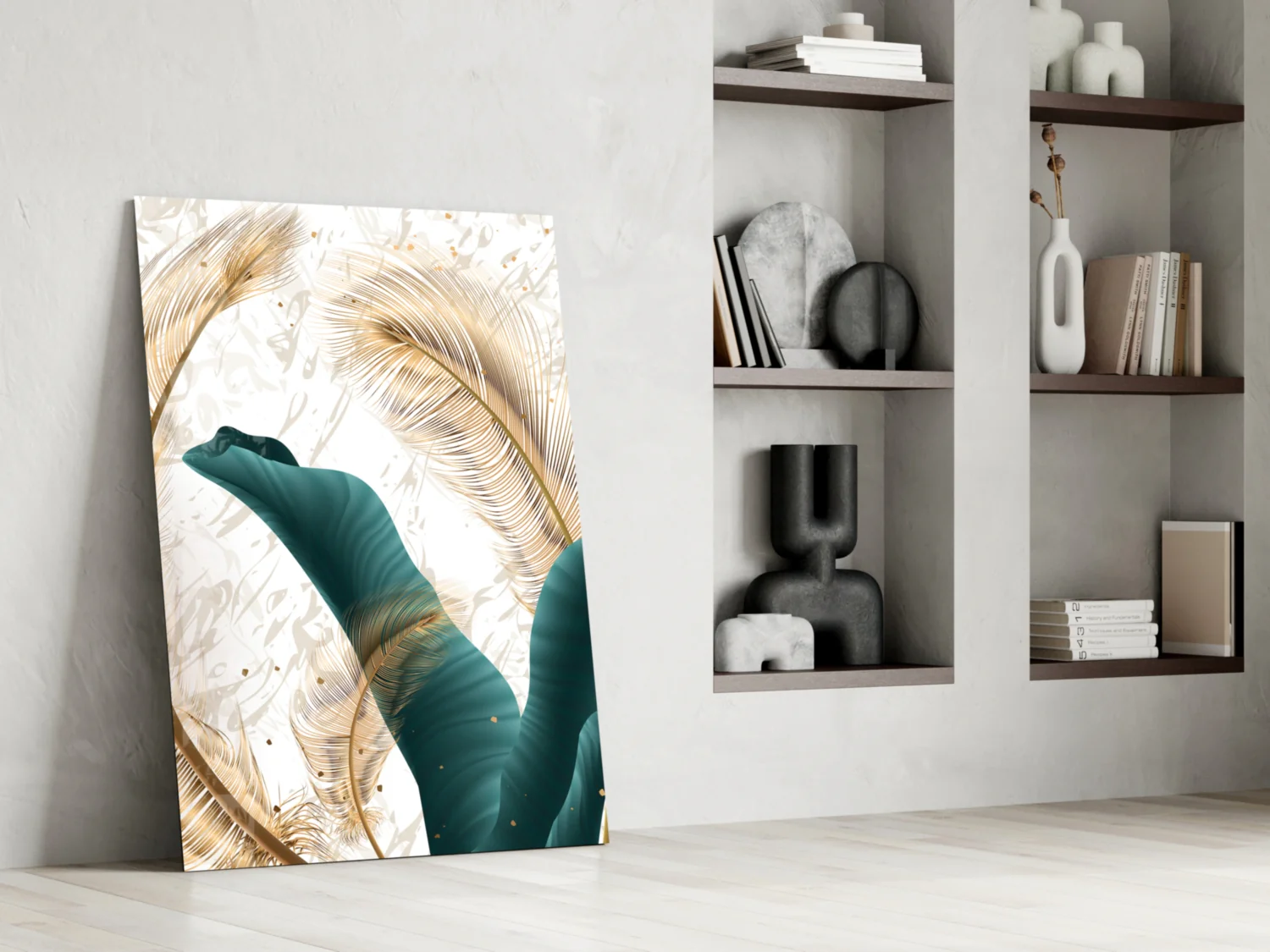 Green Leaves Glass Wall Art - Image 6