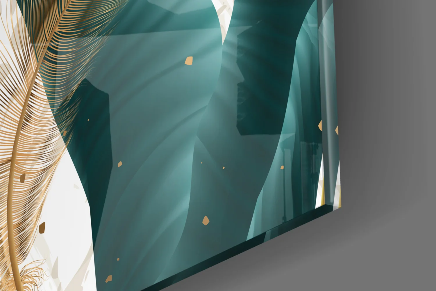 Green Leaves Glass Wall Art - Image 7
