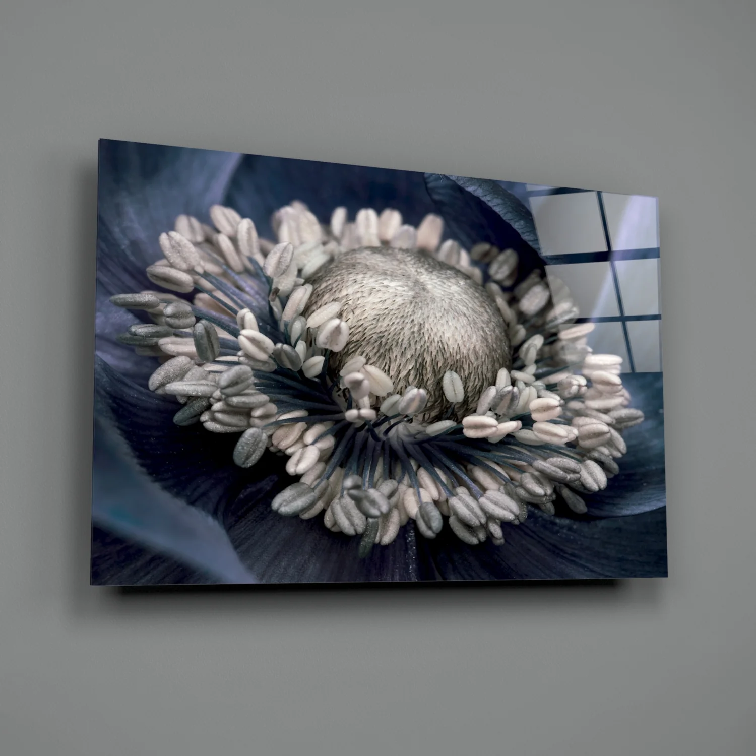 Gray Flower Glass Wall Art - Image 2