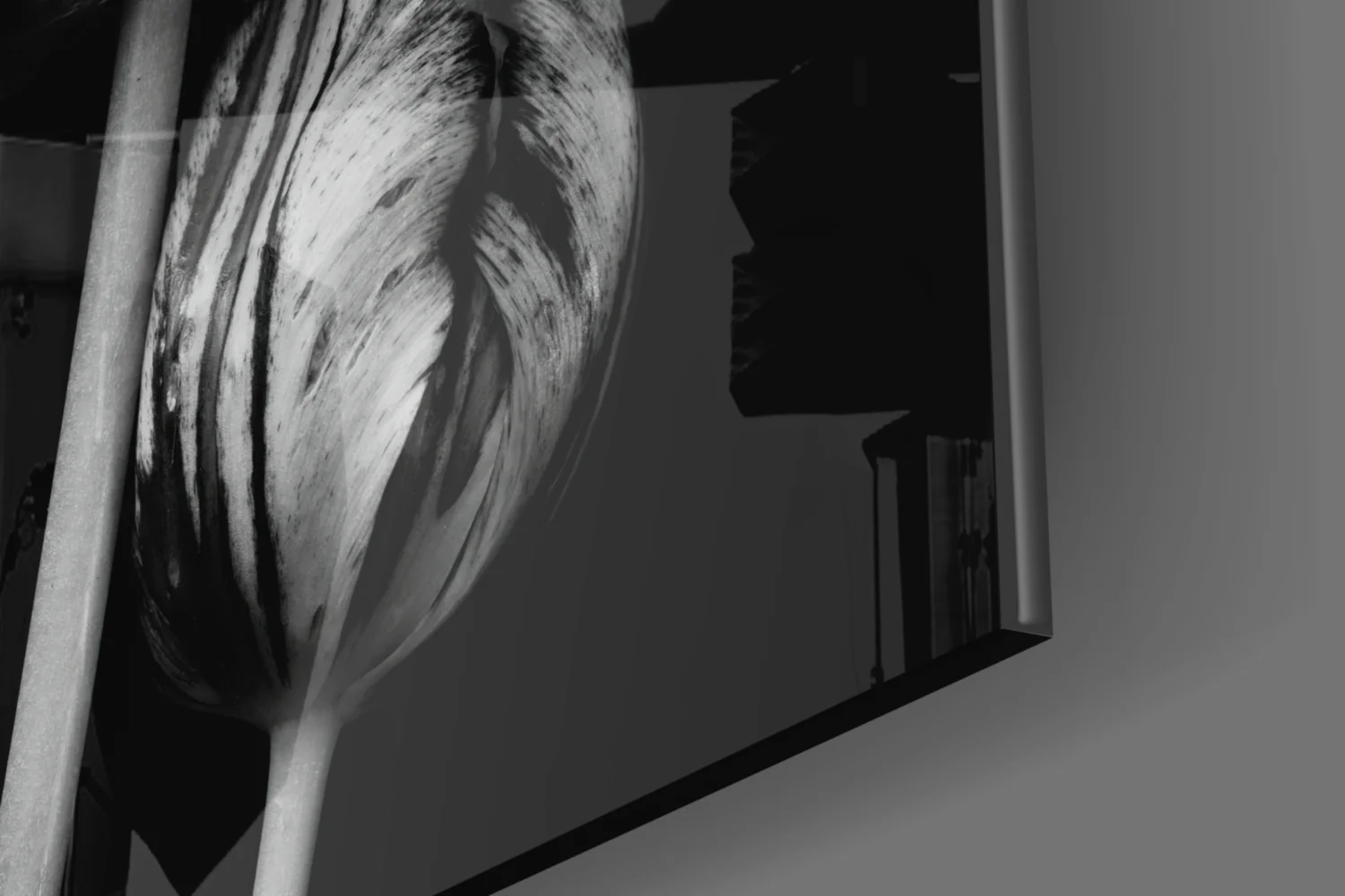 Black and White Flowers Glass Wall Art - Image 7