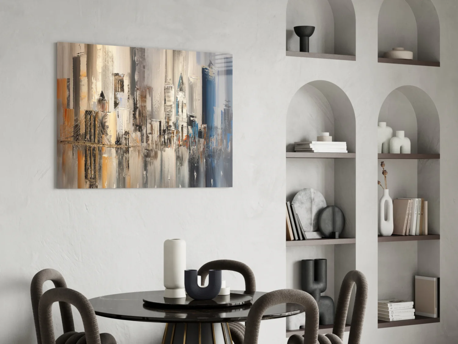 Abstract City Glass Wall Art - Image 5