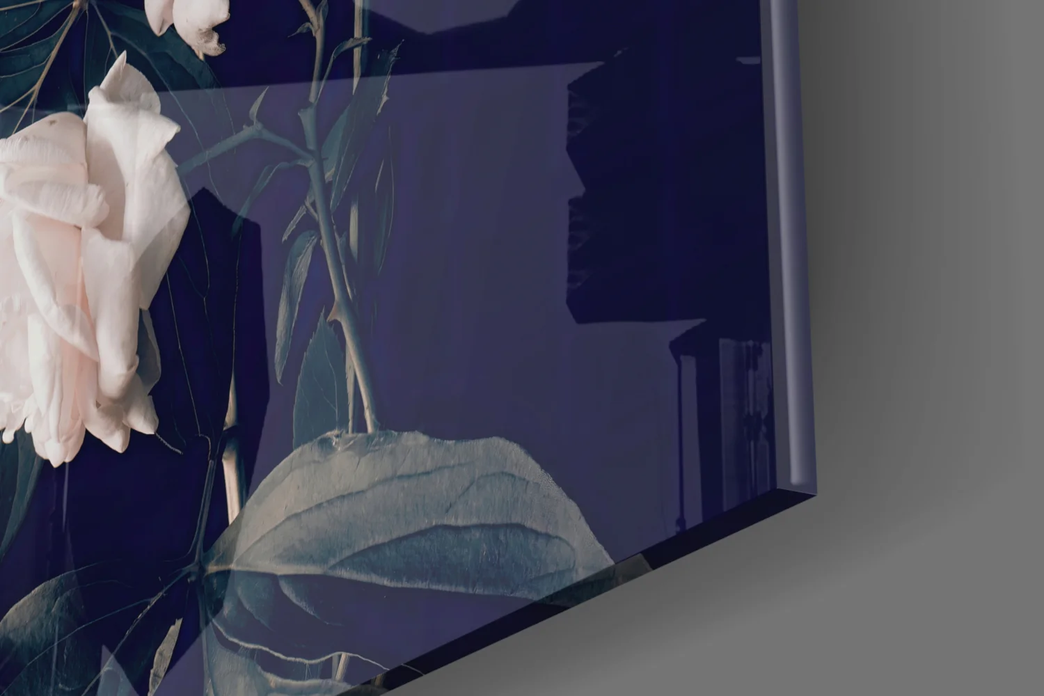 White Rose Glass Wall Art - Image 7