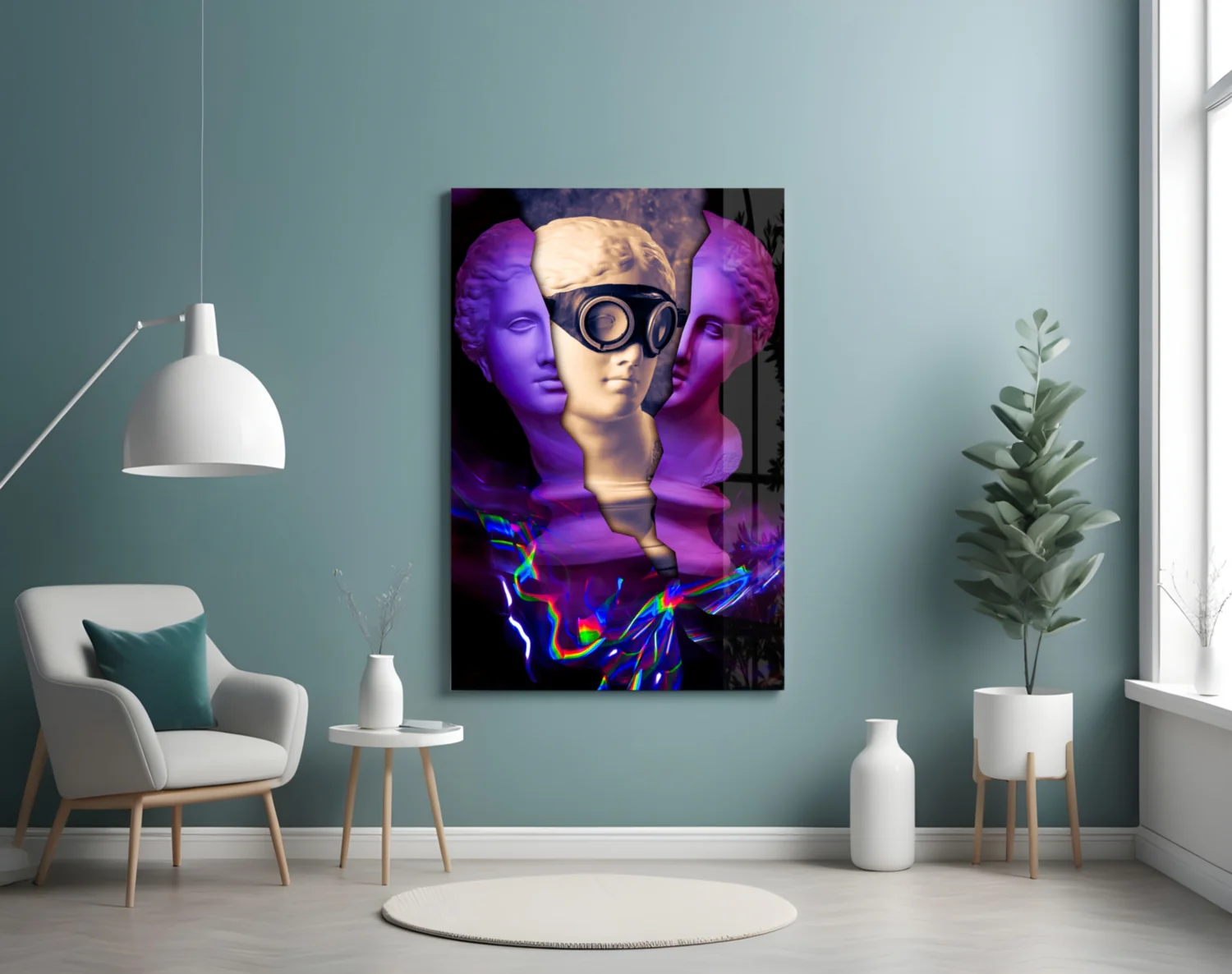 Modern Sculpture Glass Wall Art - Image 4