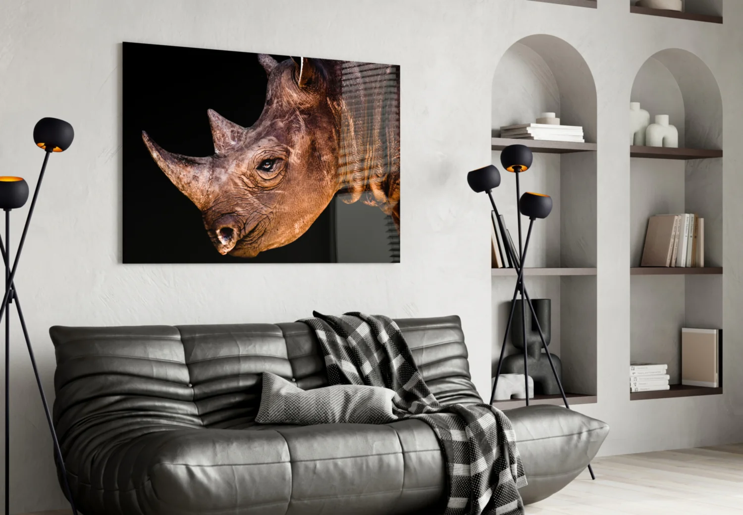 Rhino Glass Wall Art - Image 4