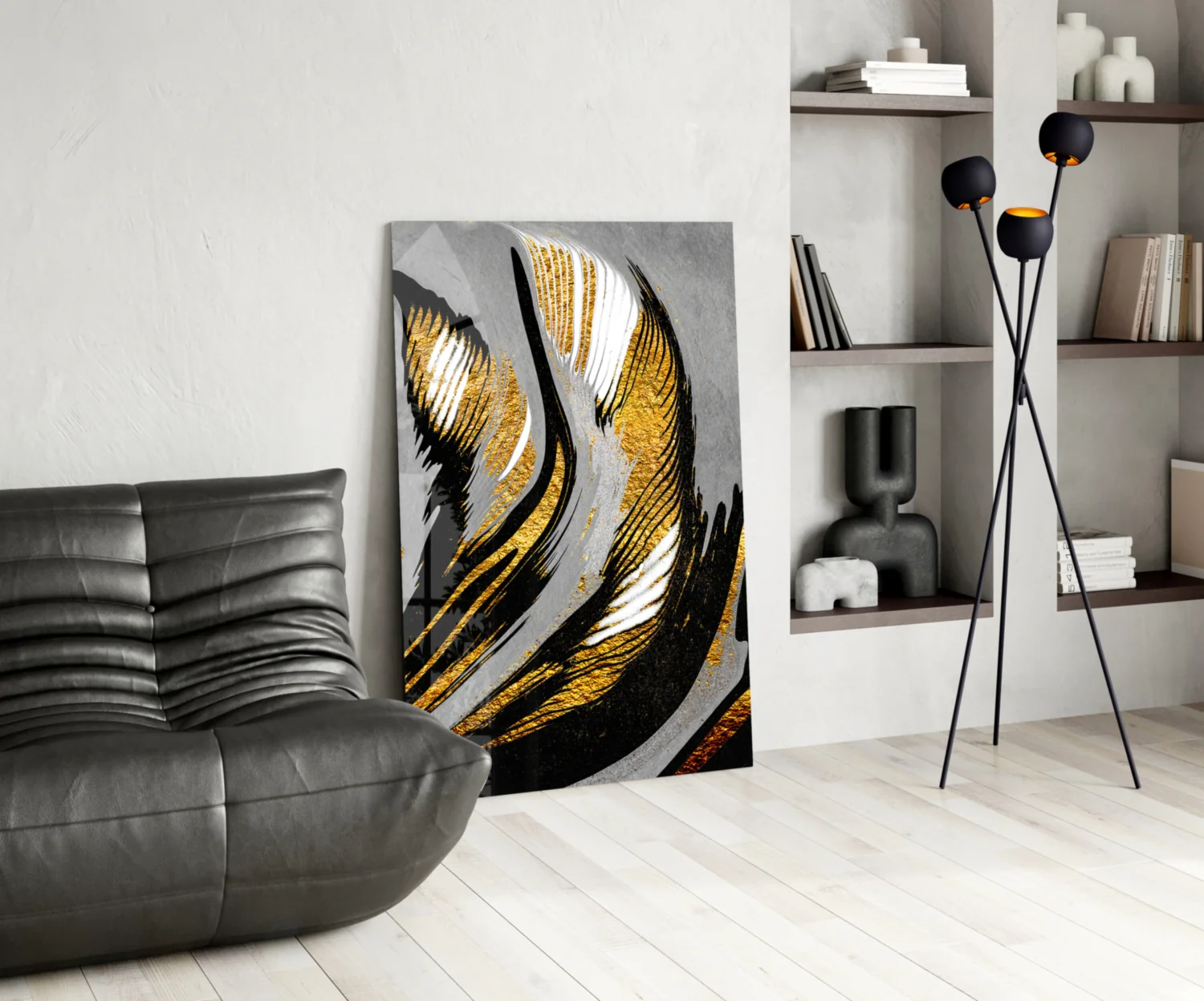 Golden Wings Glass Wall Art - Image 5