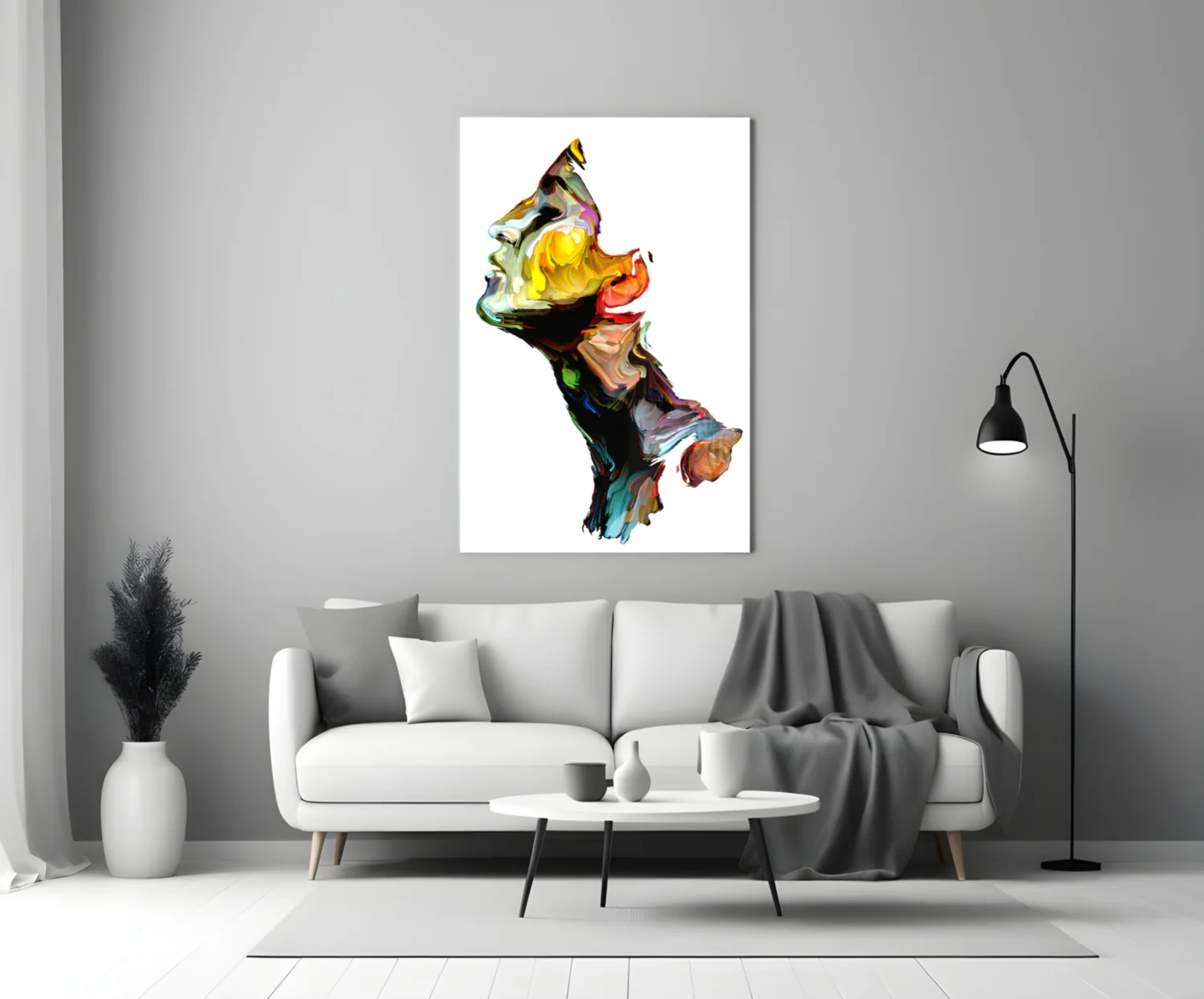 Abstract Portrait Glass Wall Art - Image 3