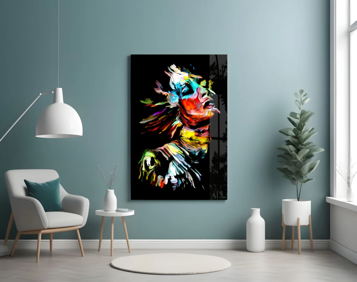 Abstract Portrait Glass Wall Art - Image 4