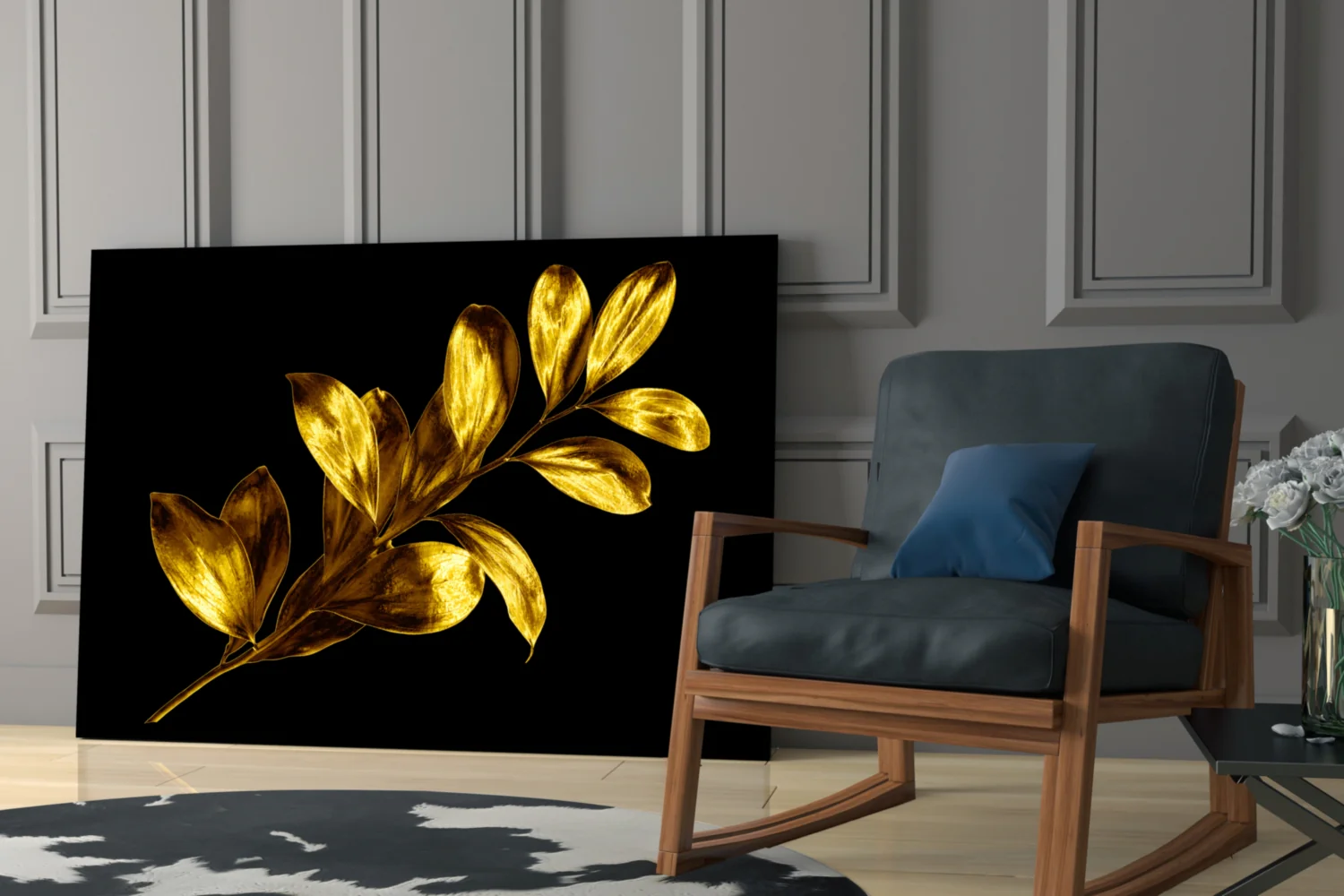 Yellow Leaves Glass Wall Art - Image 6